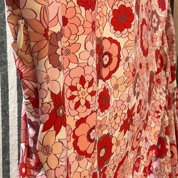 NWT Glamorous Pink Red blush Floral print Cotton Dress mini *runs small 4 6 8 - Picture 8 of 12